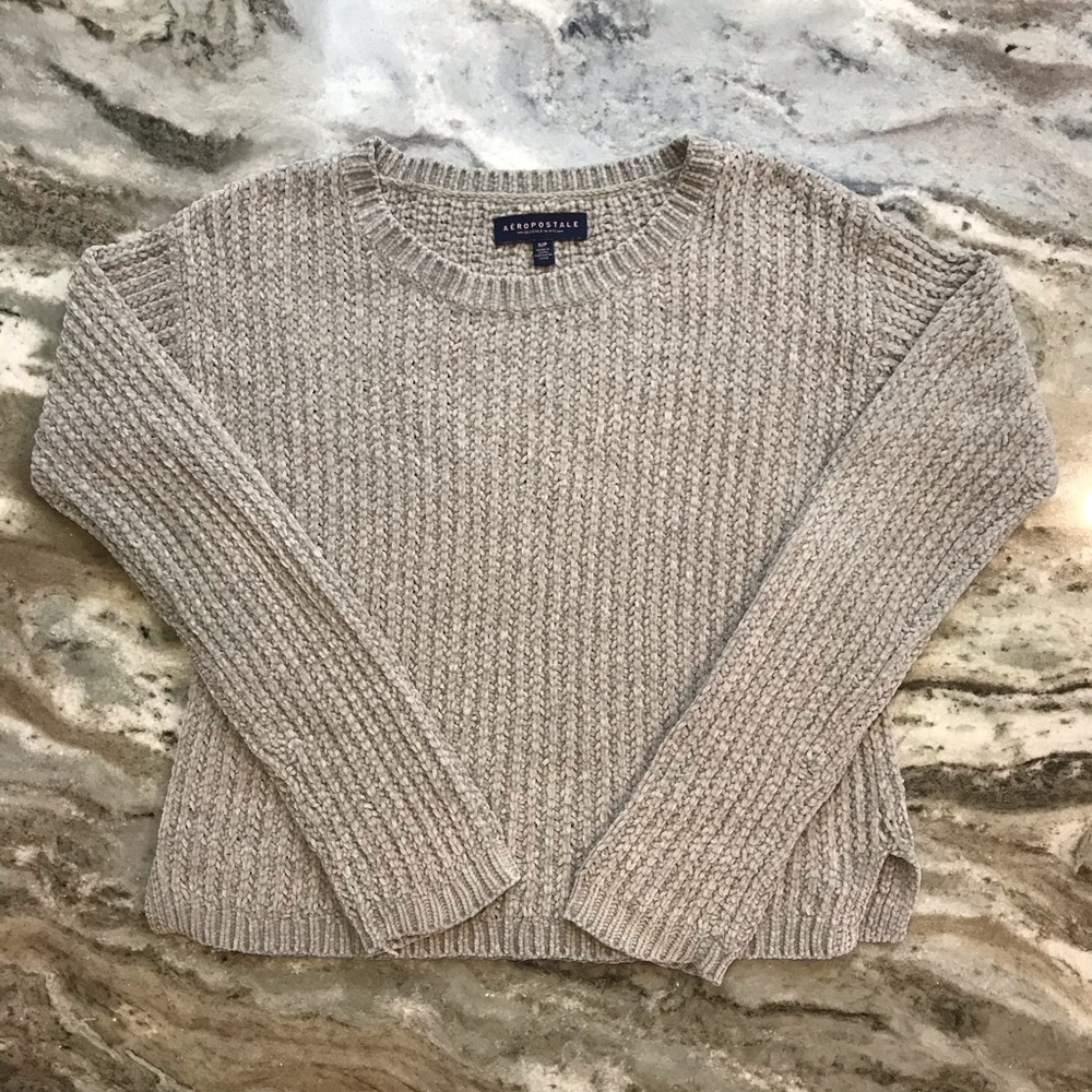 Thick fuzzy grey sweater